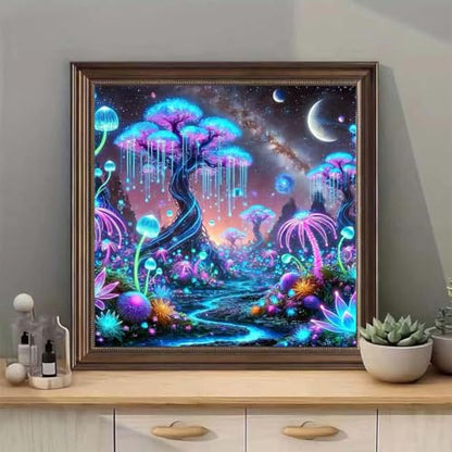 SHICERNHJ 5D Diamond Painting Kits for Adults,Dreamy Luminescent Tree Diamond Art Kits,DIY Full Drill Diamond Painting Kits Arts and Crafts for Adults Home Wall Deco 14x14 Inch - color: SH131