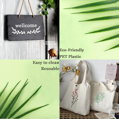 40 Pack Small Leaf Stencils for Painting on Wood, Reusable Leaf Vine Stencils for DIY Crafts on Wood, Canvas, Fabric, Chalkboard, Sign, Scrapbook - style: LEAF-4x2.5inches