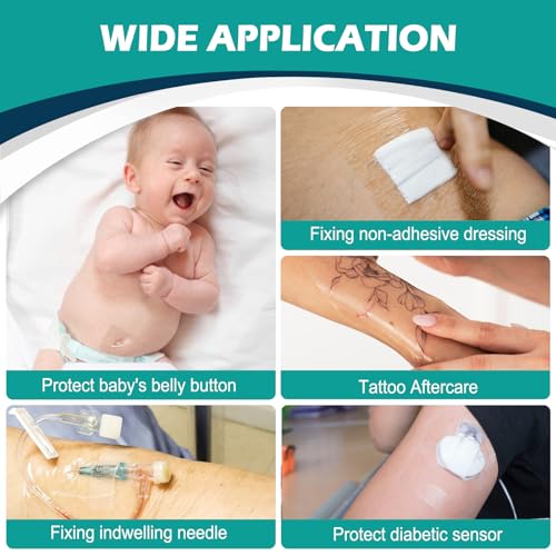 Transparent Film Dressing 4" x 4.75" Box of 30 - Waterproof Bandages for Swimming, Showering, Wounds, Post Surgical Shower or IV Shield, Tattoo Aftercare Bandage, Scar Therapy, Adhesive Patches - size: 4" x 4.75"(30 PCS)