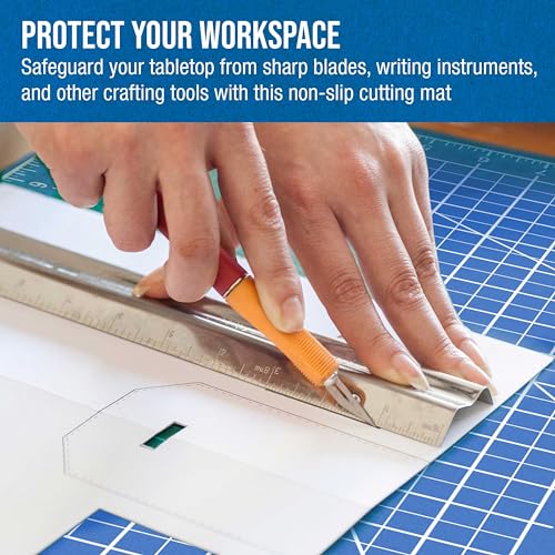 U.S. Art Supply 12"x18" Self-Healing Cutting Mat 5-Ply (2 Pack) Pink/Blue | Double-Sided Pink/Blue Craft Mat, Non-Slip Cutting Mats for Crafts, Sewing, Quilting, Scrapbooking - color: Pink/Blue