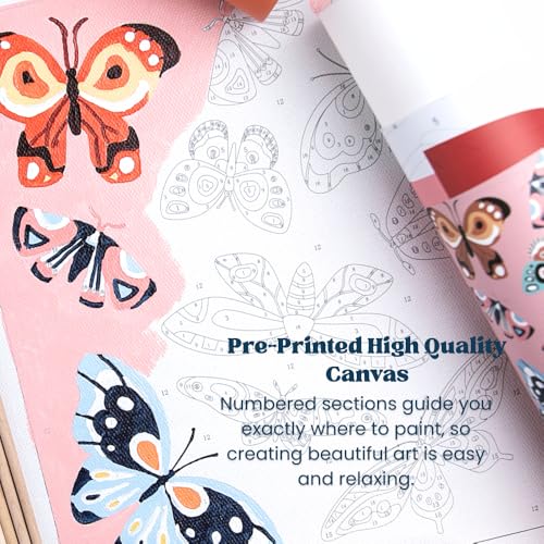 Pink Picasso Paint by Number Kit, for Adults & Teens,16x20, Blissful Blooms | Botanical Floral Collection, Acrylic Paints and Brushes included, Pre-printed high quality canvas, DIY art kit, Gift-ready - color: Blissful Blooms