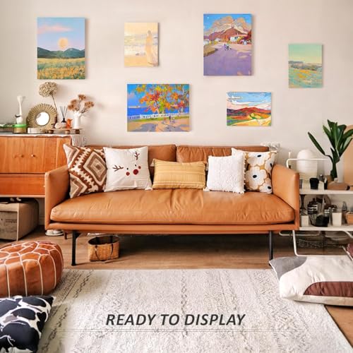 Pre-Stretched Canvases for Painting (12 Pack), Blank Painting Canvas for Adults & Kids, 5"x7" and 8"x10" Canvas – Each 6 Pack, 100% Cotton Pre-Primed, Suitable for Pouring, Acrylic and Oil Painting