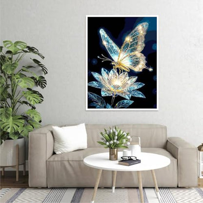 Paint by Numbers Kit for Adults,Crystal Butterfly Paint by Number 16x20 In - color: MT6281