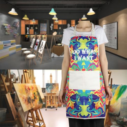 MBMSO Painting Artist Apron with Pockets Artist Painter Gifts Art Lover Gift for Art Teacher Student Painter Apron Waterproof - color: Love Art Apron-5