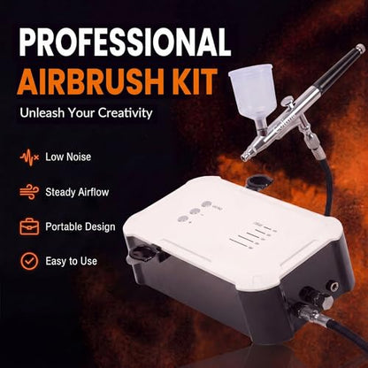 Colima Airbrush Kit with Air Compressor, 35 PSI 5 Pressure Levels Air Brush