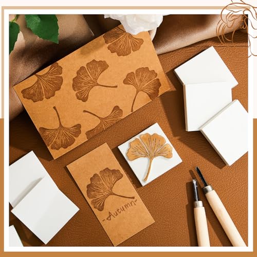 Frienda 24 Pcs 2" X 2" Rubber Carving Blocks Linoleum Blocks for Printmaking, Stamp Making, DIY Crafting, Scrapbook, Painting, Soft and Easy to Carve (White) - color: White