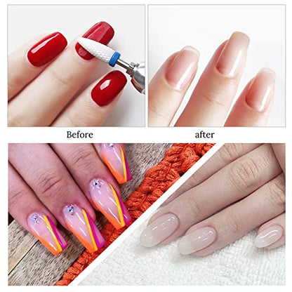 Ceramic Nail Drill Bit 10Pcs-3/32 Nail Drill Bits for Acrylic Nails,Professional Electric Nail Drill for Crystal Nail Extension Nail Removal,The Short Handle Does Not Shake. - size: Combo 06