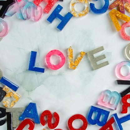 Alphabet Resin Mold with Hole, Uppercase Alphabet Mold with Number - color: 1PCS Large Alphabet Molds with Holes