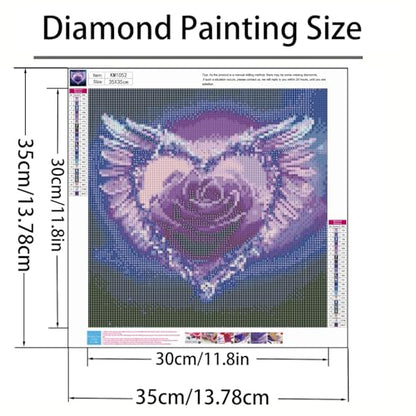 Diamond Art Kits for Adults,Heart FlowerDiamond Painting Kit 13.8X13.8inch | 5D DIY Full Round Drill Paint by Diamonds,Relaxing Diamond Dot Gem Art Painting Crafts,for Home Wall Beginners - color: KM1052-1