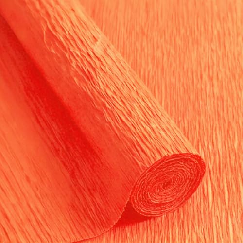 Crepe Paper Roll 8.2ft Long 17 Inch Wide for Wedding Ceremony Various Large Festivals Decoration (28-Intense Orange) - color: 28-Intense Orange