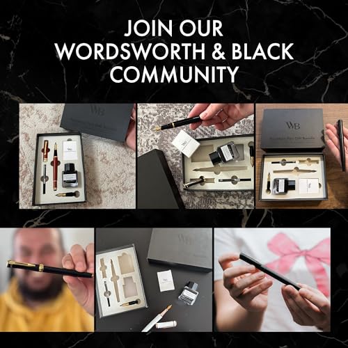 Wordsworth & Black Fountain Pen Gift Set, Medium & Extra Fine Nib, Black Gold - color: Black Gold