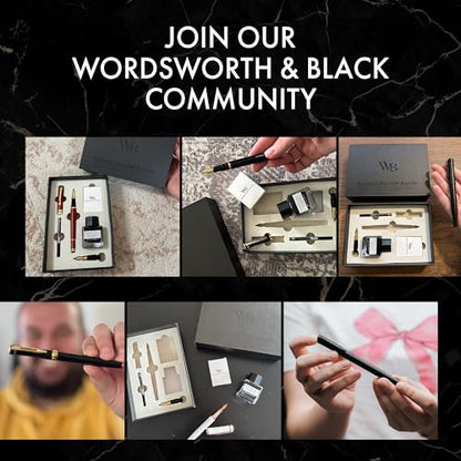 Wordsworth & Black Fountain Pen Gift Set, Medium & Extra Fine Nib, Black Gold - color: Black Gold