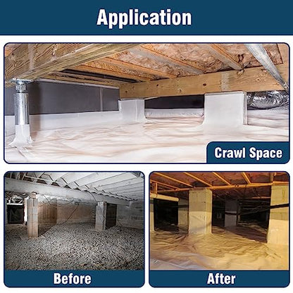Crawl Space Vapor Barrier, 14 Mil 10x100' Black/White Panda Film | Heavy Duty Plastic Sheeting & Drop Cloth Covering for Crawlspace Encapsulation – Suitable for Commercial and Residential Use - size: 14mil 10'x100'