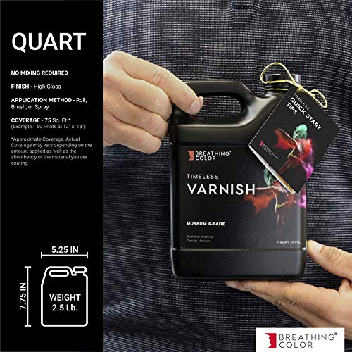 Breathing Color Timeless Archival Print Varnish - 1 Quart Glossy Finish - Premium Water-Based Canvas Coating with Fade Protection - size: 32 Fl Oz (Pack of 1)
