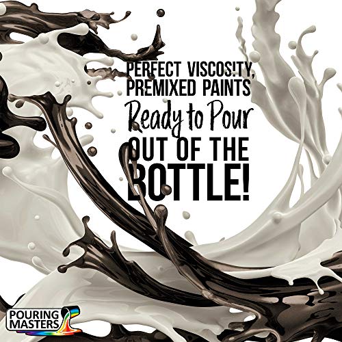 Pouring Masters Gunmetal Gray Metallic Pearl Ready to Pour Acrylic Pouring Paint - Premium 32-Ounce Pre-Mixed Fluid Acrylic Paint - Fluid Art Supplies for Canvas, Wood, Paper, Tile & Rocks | Ready to Pour, Premium Pre-Mixed Fluid Acrylic Paint - Fluid Art