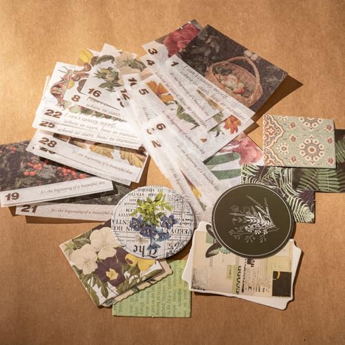 YagCu Scrapbook Kit for Beginners, Aesthetic Junk Journal Supplies, Scrapbooking and Journaling Materials, Bullet Journals Stationery, Planner DIY Arts Craft, Women Adults - color: Forest