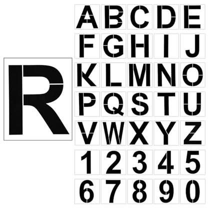 SATINIOR 16 Inch Large Letter Stencils and Numbers, 36 Pcs Reusable Alphabet Stencils Plastic Numbers Templates Craft for Wood Wall Fabric Signage Chalkboard Painting DIY Projects (Standard) - size: 16 Inch, style: Standard