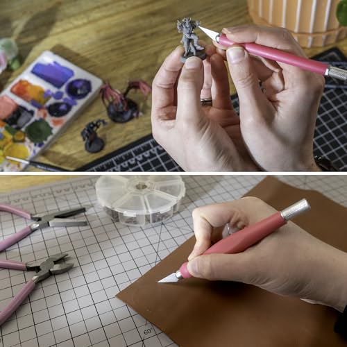 WA Portman 2-Piece Pink Craft Knife Set – Hobby Knife Set with Comfort Grip