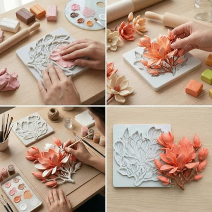 Magnolia Flower Polymer Clay Mold Flower Silicone Molds - color: Style E