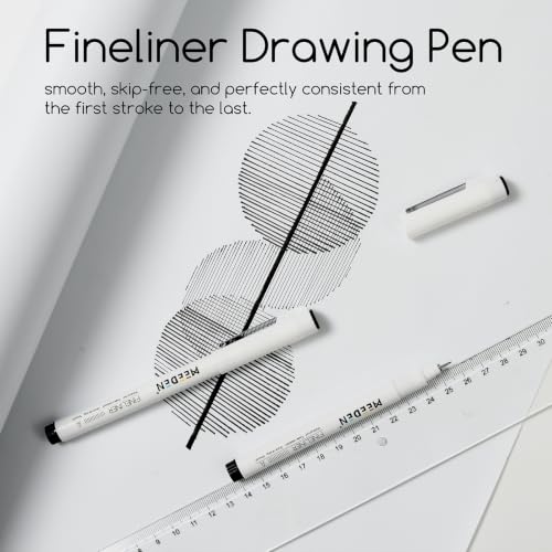 MEEDEN Micro Fineliner Drawing Pens: Fine Liner Pen 6 Pack, 0.2mm Black Waterproof Archival Ink for Technical Drawing, Sketching, Outlining, Illustration, Manga and Journaling - Needle Nip - style: 0.2mm Needle Nib