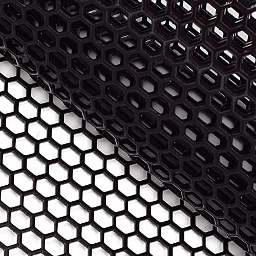 AggAuto Universal 40"x13" Car Grill Mesh Honeycomb 6mm Spacing 1mm Black | Aluminum Alloy Automotive Grille Insert Bumper, One of the Most Multifunctional Shape Grids 100x33cm - size: 6x1mm Honeycomb - Black