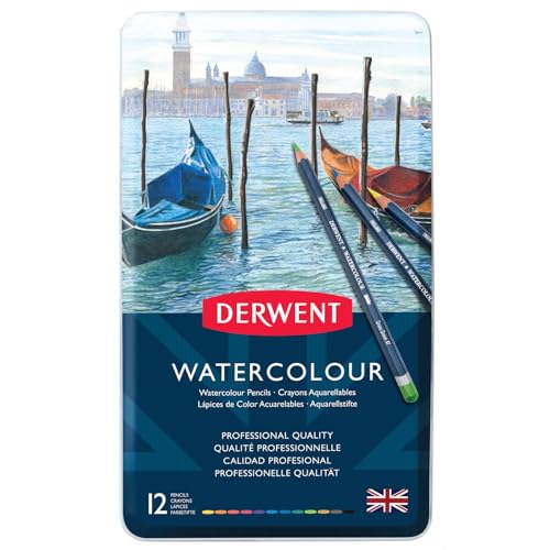 Derwent Colored Pencils, Watercolour, Water Color Pencils, Drawing, Art, Metal Tin, 12 Count (32881) (Pack of 2) - size: 12 Count (Pack of 2), style: Metal Tin