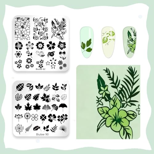 Biutee Nail Stamp Plates 16PCS Nail Stamping Kit 8 Nail Stamping Gel Polish | 1 Nail Art Stamper Scraper & Storage Bag, Nail Stamp Kit Flower Butterfly Animal Design for Beginners & Nail Lovers - color: 27pcs set