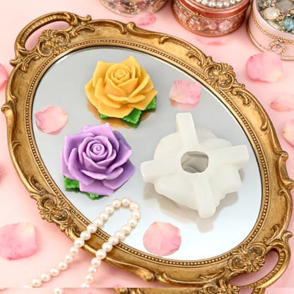 Rose Candle Molds, Bloom Large Rose Flower Candle Molds - color: 1 Pcs Large Rose Silicone Molds