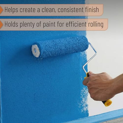 Bates- Paint Roller Kit, 6 Pack, 9 Inch Roller Frame with 5 Microfiber Roller Covers, for Walls, Ceilings, Floors and Home Painting - size: 6 Pcs