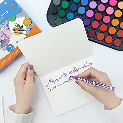 Funto 5x7 Blank Watercolor Cards and Envelopes, 50 Cards+50 Envelopes - style: 5x7 Cards and Envelopes