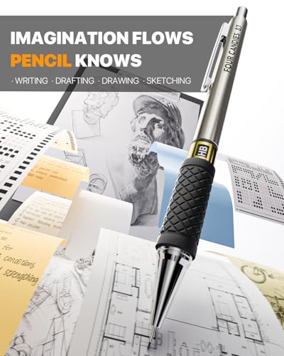 3PCS Metal Mechanical Pencil Set with Case, 0.5/0.7/0.9mm, Three Sizes | 360 Leads, 12 Erasers, Non-Slip Grips, For School Writing, Sketching, Art Drawing & Professional Drafting - size: 3 Count (Pack of 1)