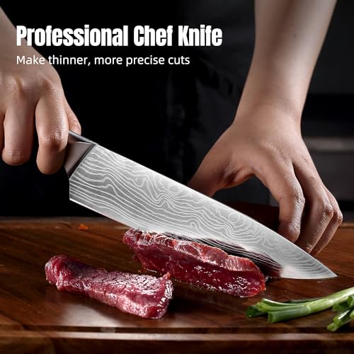 YOTSUBA 8 Inch Japanese Chef Knife with Full Tang Rosewood Handle - style: 8 inch chef knife