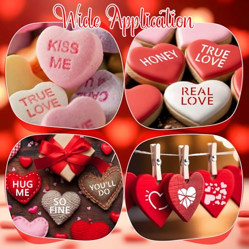 Fainne 100 Pcs 2 Inch Heart Stencils Small Stencils for Painting | Reusable Craft Stencils, DIY Scrapbook, Wood Wall Fabric Rock Chalkboard Sign Painting, Home Art Decor Projects - style: Conversation Heart