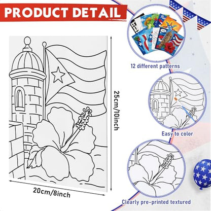 Tinlade 12 Pcs Pre Drawn Canvas for Painting Stretched,Puerto Rico - size: Puerto Rico