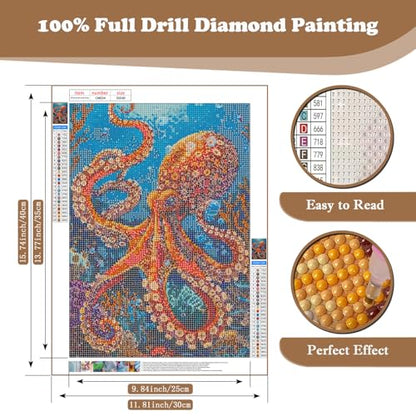 Octopus Diamond Art Kits for Adults, Animals 5D Diamond Painting Kits - color: CM034