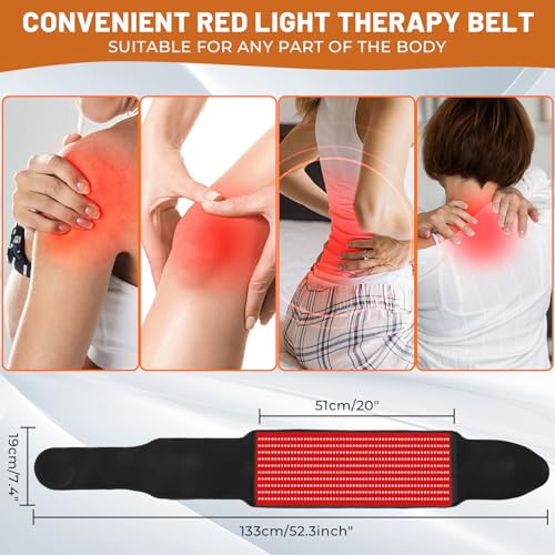 Red Light Therapy for Body, Infrared Light Therapy for Shoulder Waist Muscle, Upgraded 3 in 1 Led Beads, 660nm Red Light & 850nm Near Infrared Light Therapy Belt - size: 600 leds
