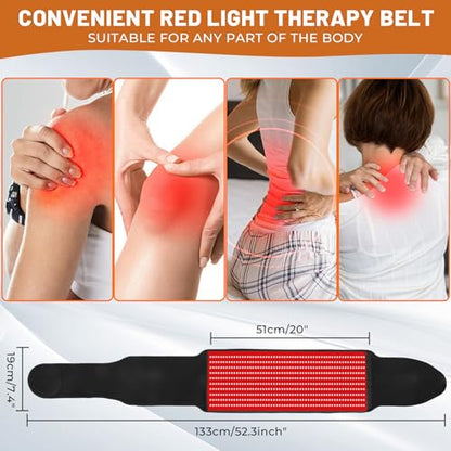 Red Light Therapy for Body, Infrared Light Therapy for Shoulder Waist Muscle, Upgraded 3 in 1 Led Beads, 660nm Red Light & 850nm Near Infrared Light Therapy Belt - size: 600 leds