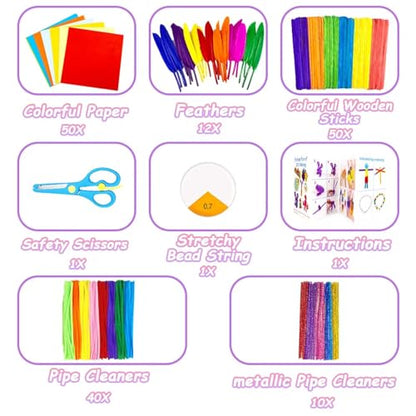 2000 Pcs DIY Arts and Crafts Supplies Kit for Kids - Kids Craft Kits Art Supplies Material Set with Pipe Cleaner All in 1 Crafting Collage Activity for Toddlers Gifts Toys Age 5 6 7 8 9 Year Old Girls - size: 2000pcs