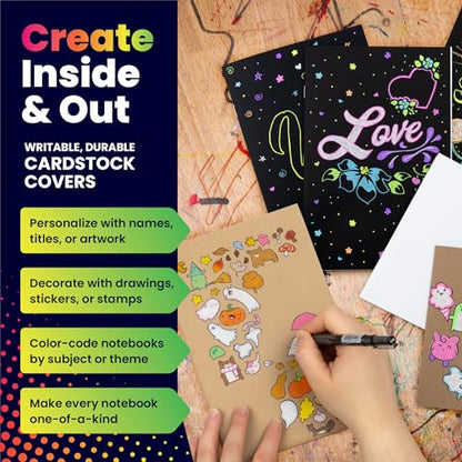 Hygloss Blank Books - Bulk 100 Pack – 5.5" x 8.5" A5 Kraft Paperback Blank Books for Kids to Write Stories, Doodle, Arts & Crafts – Plain Drawing Sketchbook, Unlined Journal, Notebook Without Lines - color: Kraft, style: 100 Books