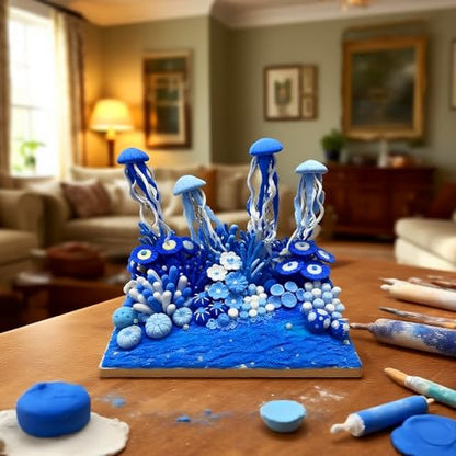 Air Dry Clay Lightweight, Flexible Modeling Clay for Adults Arts and Crafts | Professional & Moldable, Soft & No-Stick, Polymer Clay for Sculpting, Molding,Anime Figures,Making Costumes,DIY Projects - color: Blue