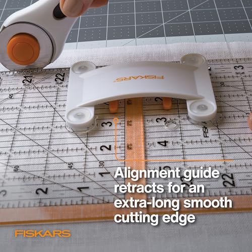 Fiskars 3-Piece Ruler & Connector Set, 6.5" x 6.5" & 6.5" x 24.5" Rulers | Connect Two Sewing Rulers of Any Size w/ Connector, Precision Measuring Tool for Arts & Crafts, Easy Alignment & Cutting - size: 6.5" x 6.5" and 6.5" x 24.5"