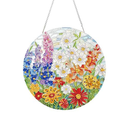 RYMILIE Hanging Diamond Art Kits for Adults Blossoms 8x8inch - color: DP04477