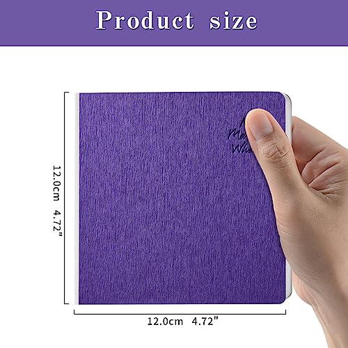 Purple Hardcover Sketchbook Square Hardbound Sketch Journal 4.7 x 4.7 Inch 42 Sheets Art Book 250GSM Ultra Smooth Paper Ideal for Pencils,Water Color Pen,Marker Pen - color: 250gsm-Purple