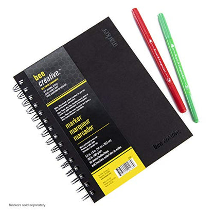 Bee Paper - 5.5" x 8" Creative Marker Drawing Journal - size: 5-1/2-inch x 8-inch, 50 Sheet Art Journal, style: Marker Art Journal