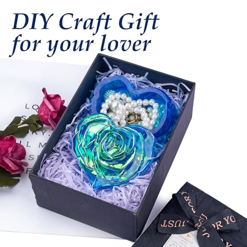 Heart Rose Jar Resin Mold, Jars Silicone Molds with Lid for Epoxy Resin