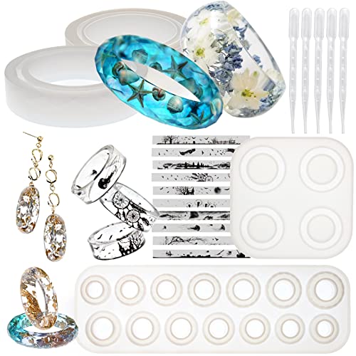 FUNSHOWCASE Bracelet and Ring Resin Jewelry Molds Larger Sizes Set 19 Kits
