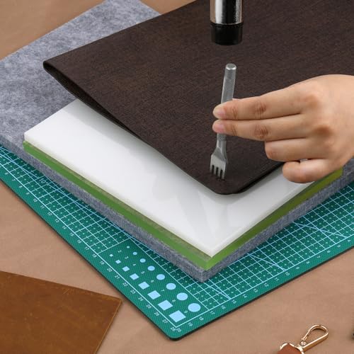 4 Pcs Leather Punch Pad, Leather Cutting Mat Circle Cutter Supplies