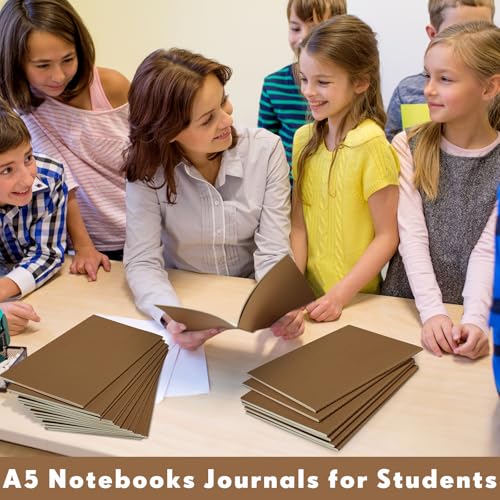 Mimorou 100 Pcs A5 Journals Notebooks Bulk,Dark Brown,Lined - color: Dark Brown, style: Lined