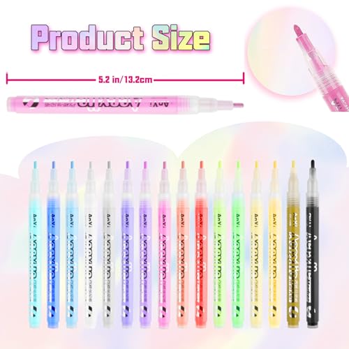16 Colors Nail Art Pen Set, Nail Art Markers for DIY Nail Drawing, Dotting, and Striping, Manicure Design Tools for Salon and Home Use - color: Multicolor A