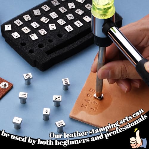 36 Pcs Leather Stamping Kit, 6mm Leather Stamps with Letters and Numbers - color: 6mm 36stamps